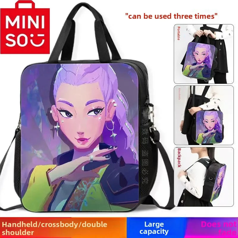 2025 MINISO brand new collaboration Kpop movie 'Demon Hunter' student backpack, crossbody bag, handbag
