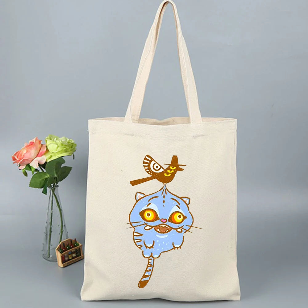 K-Pop Demon Hunters Canvas Bag Shopping Y2k Shopping Tote Bag Shopper Bag for Fans Gift