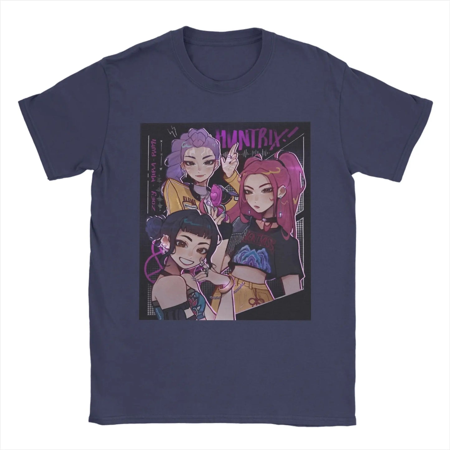 Huntrix Rumi Zoey Mira T Shirt Summer K-pop Demon Hunters Fashion T Shirts Men Cotton O Neck Plus Size Tees Short Sleeve Tshirt