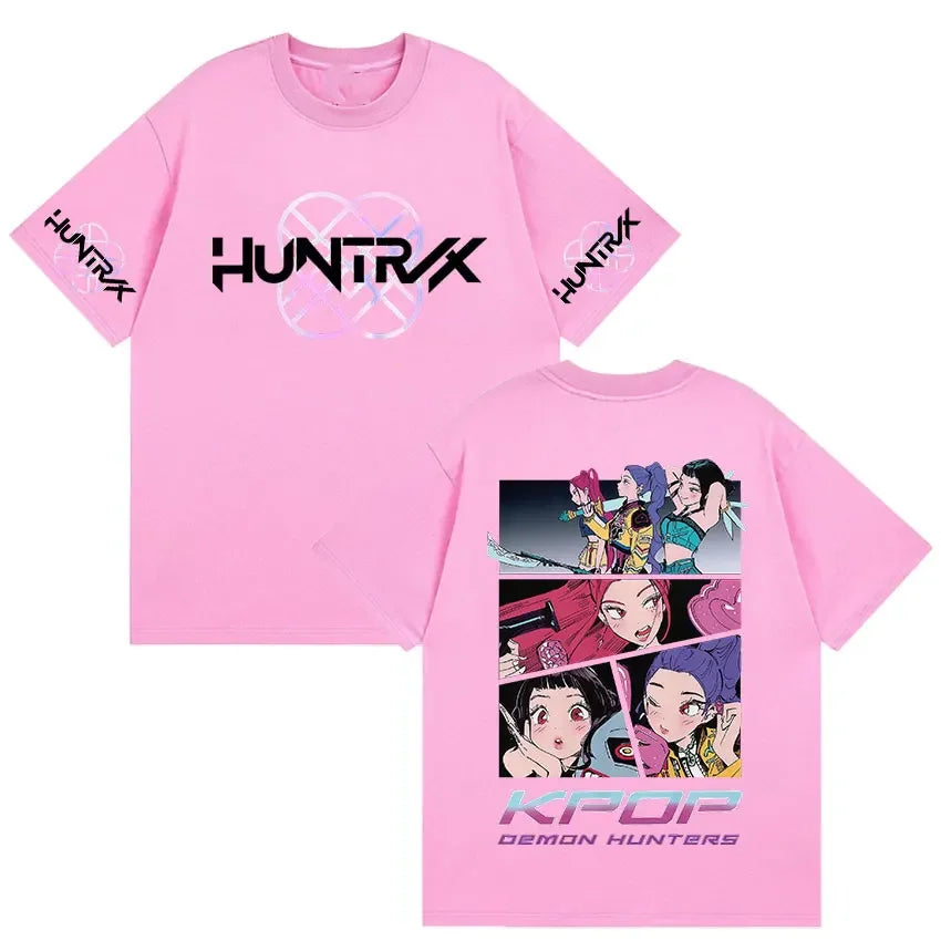 2025 K-pop Movies Demon Hunters Graphic T Shirt Men Women Summer Aesthetic Short Sleeve T-shirts Casual 100% Cotton T-shirt Tops