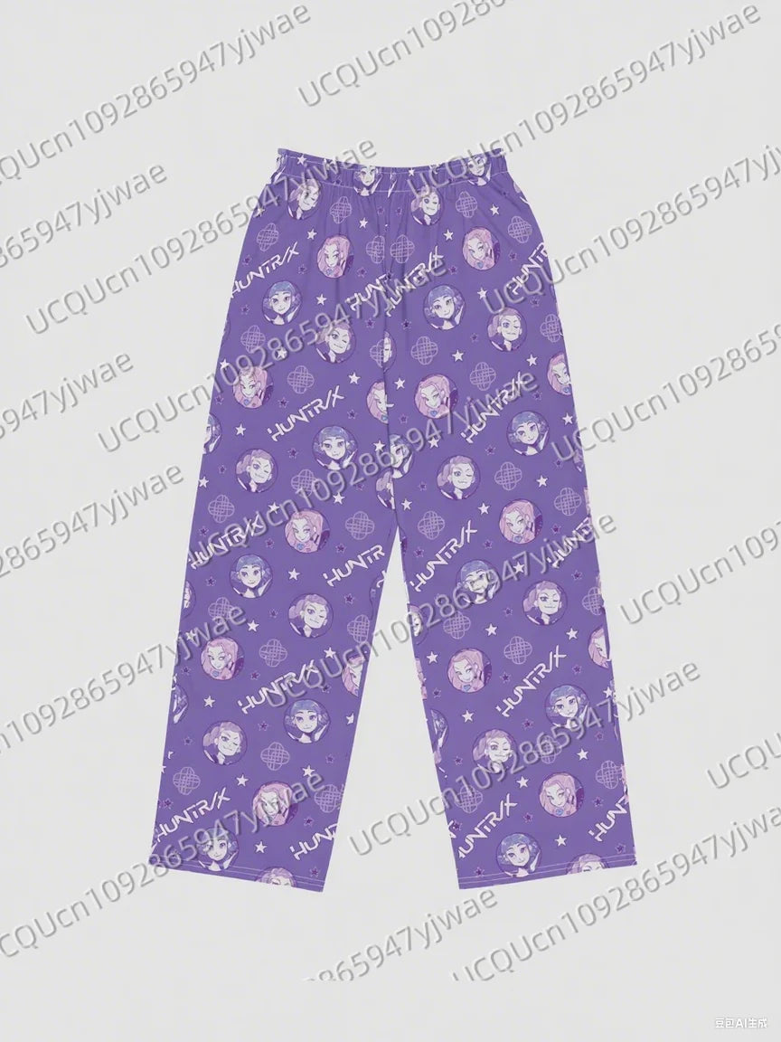 KPop Demon Hunters Pajamas 2025 KPop Demon Hunters Tiger Rumi Cats Print Women's Fashion Long Pants For Youth Men's Trousers