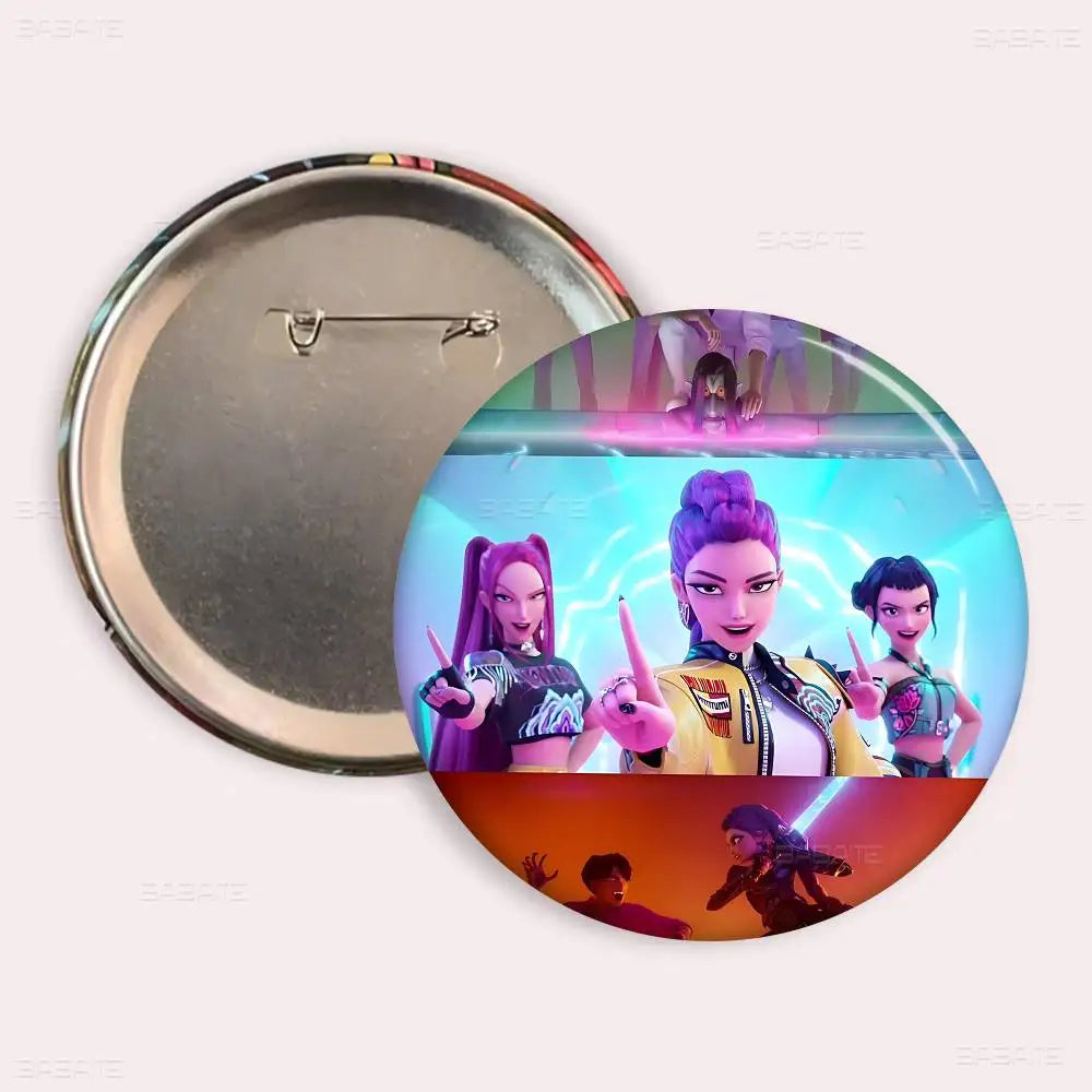 Popular Anime K-Pop D-demon H-hunters Creative Tinplate Soft Button Pins Animal Icon Brooch Lapel Backpack Badge