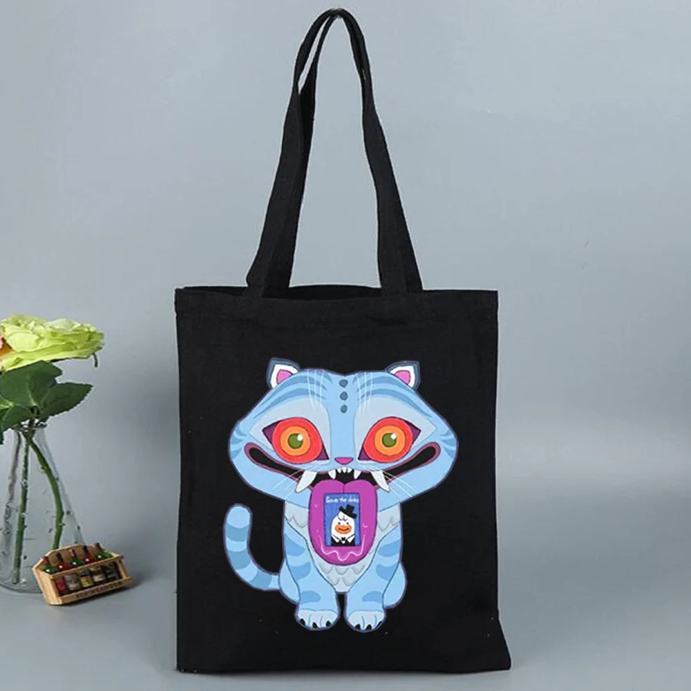 K-Pop Demon Hunters Canvas Bag Shopping Y2k Shopping Tote Bag Shopper Bag for Fans Gift
