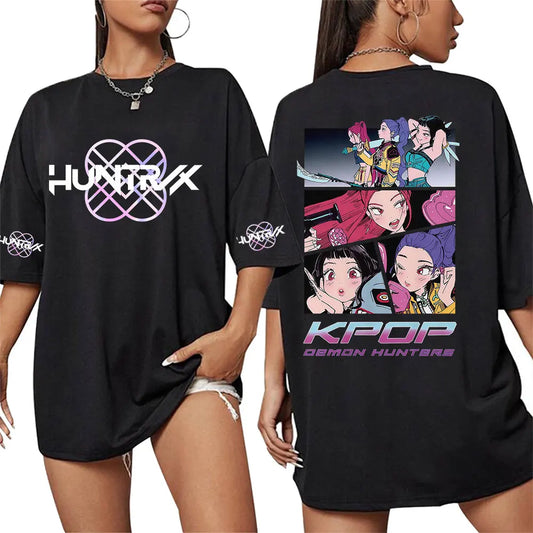 2025 K-pop Movies Demon Hunters Graphic T Shirt Men Women Summer Aesthetic Short Sleeve T-shirts Casual 100% Cotton T-shirt Tops
