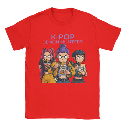Crazy Rujinu Rumi And Jinu Kpop Demon Hunters T-Shirt for Men Round Neck 100% Cotton T Shirt Short Sleeve Tees Big Size Clothing