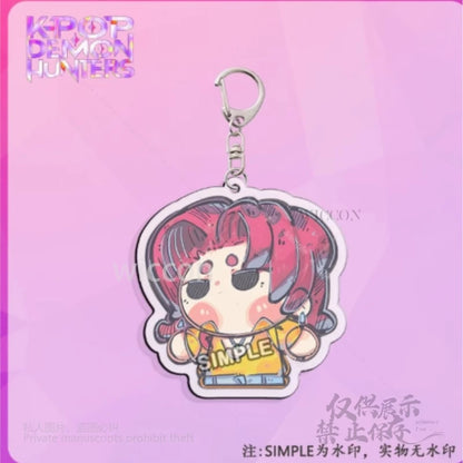 Exclusive Anime Demon Hunters K-Pop Mira Keychain mystery baby romance Jinu Zoe Abby pendant collection Key Chain Women Halloween Party