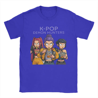 Crazy Rujinu Rumi And Jinu Kpop Demon Hunters T-Shirt for Men Round Neck 100% Cotton T Shirt Short Sleeve Tees Big Size Clothing