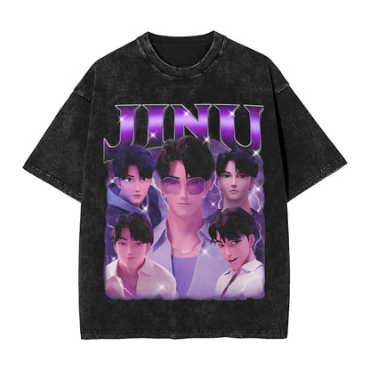 JINU Saja Boys Kpop Demon Hunters T-Shirt Men O Neck Cotton T Shirt I Made It for the Tiger But the Bird Keeps Taking It Tees