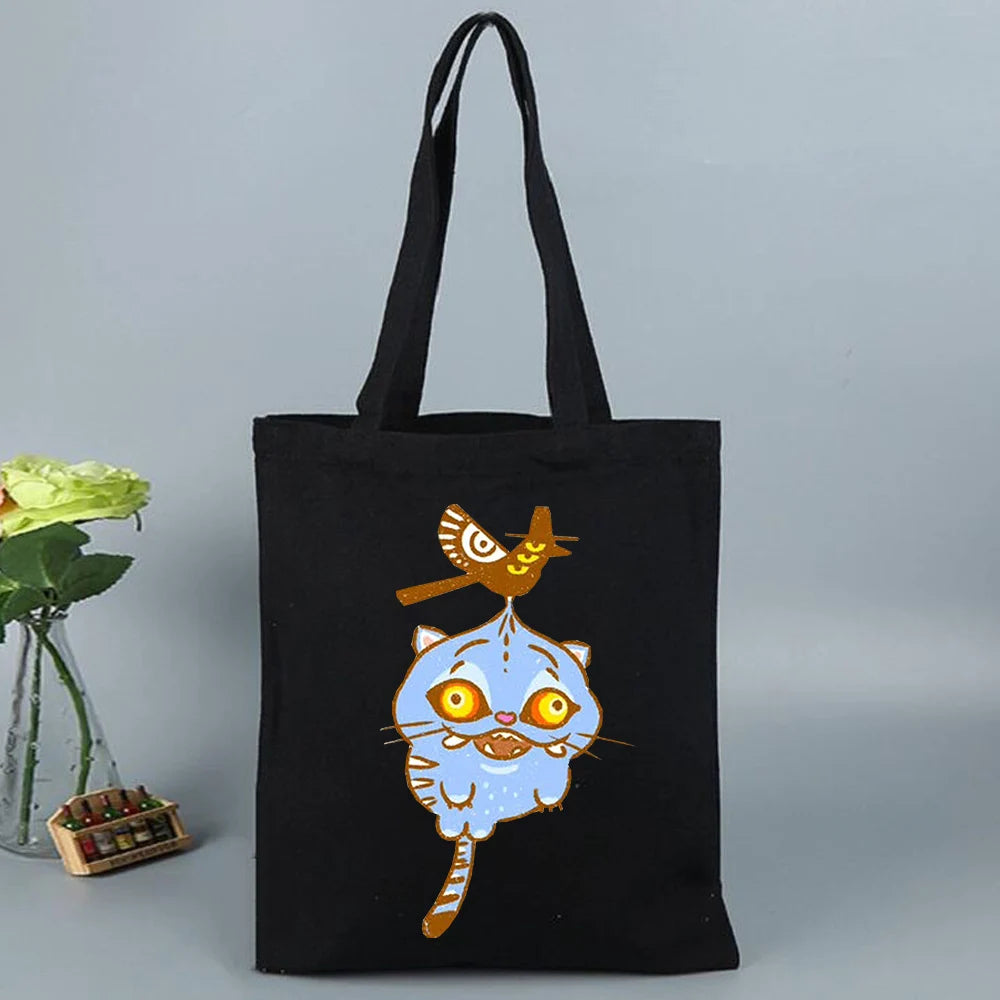 K-Pop Demon Hunters Canvas Bag Shopping Y2k Shopping Tote Bag Shopper Bag for Fans Gift