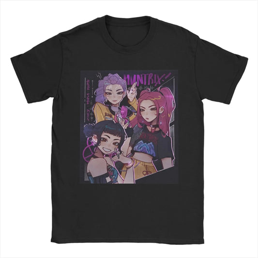 Huntrix Rumi Zoey Mira T Shirt Summer K-pop Demon Hunters Fashion T Shirts Men Cotton O Neck Plus Size Tees Short Sleeve Tshirt
