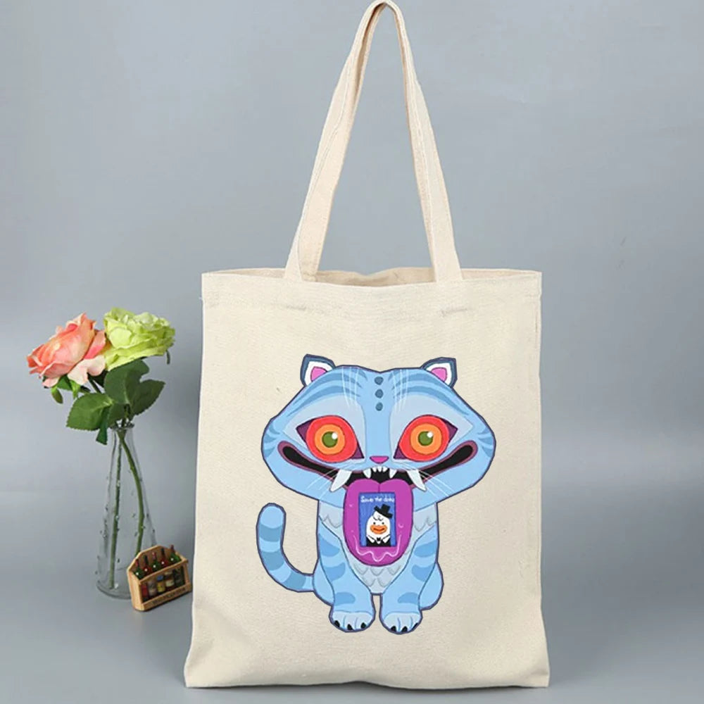 K-Pop Demon Hunters Canvas Bag Shopping Y2k Shopping Tote Bag Shopper Bag for Fans Gift