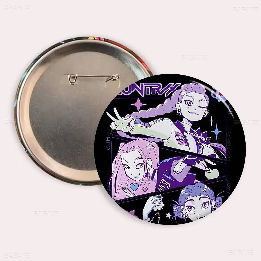 Popular Anime K-Pop D-demon H-hunters Creative Tinplate Soft Button Pins Animal Icon Brooch Lapel Backpack Badge