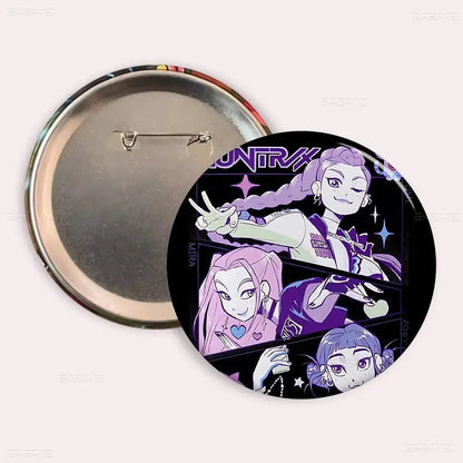 Popular Anime K-Pop D-demon H-hunters Creative Tinplate Soft Button Pins Animal Icon Brooch Lapel Backpack Badge