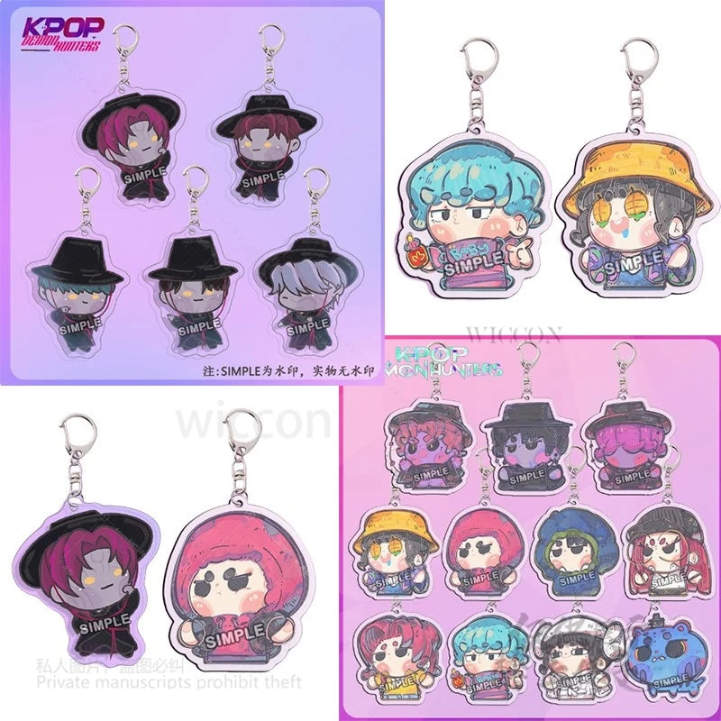 Exclusive Anime Demon Hunters K-Pop Mira Keychain mystery baby romance Jinu Zoe Abby pendant collection Key Chain Women Halloween Party