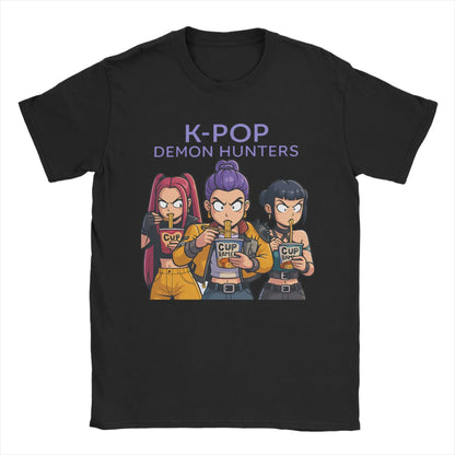 Crazy Rujinu Rumi And Jinu Kpop Demon Hunters T-Shirt for Men Round Neck 100% Cotton T Shirt Short Sleeve Tees Big Size Clothing