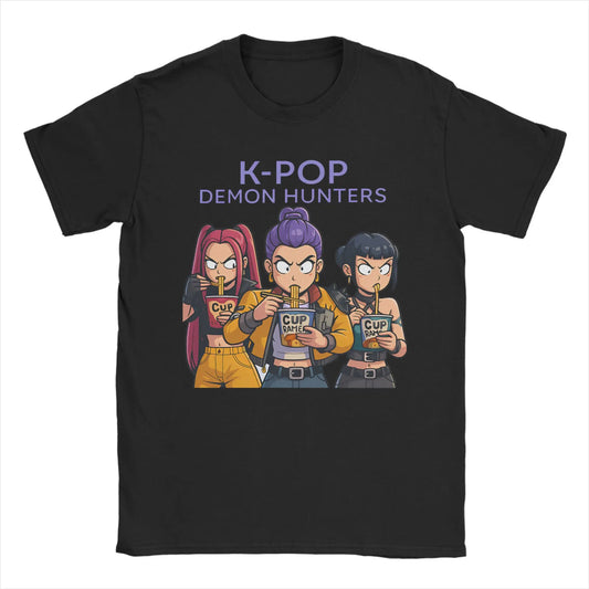 Crazy Rujinu Rumi And Jinu Kpop Demon Hunters T-Shirt for Men Round Neck 100% Cotton T Shirt Short Sleeve Tees Big Size Clothing