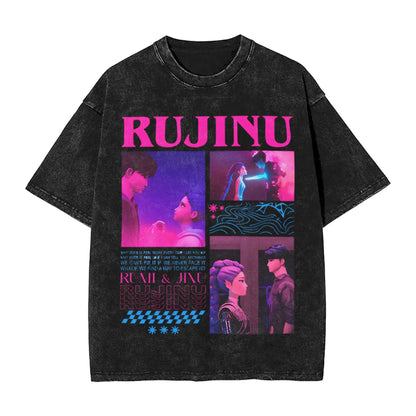 JINU Saja Boys Kpop Demon Hunters T-Shirt Men O Neck Cotton T Shirt I Made It for the Tiger But the Bird Keeps Taking It Tees