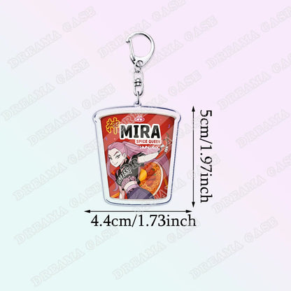 Huntrix Saja Boys Instant Noodles Acrylic Keychains Ring Double-Sided Key Chain Jewelry K-Pop Demon Hunters Fan Love Gifts