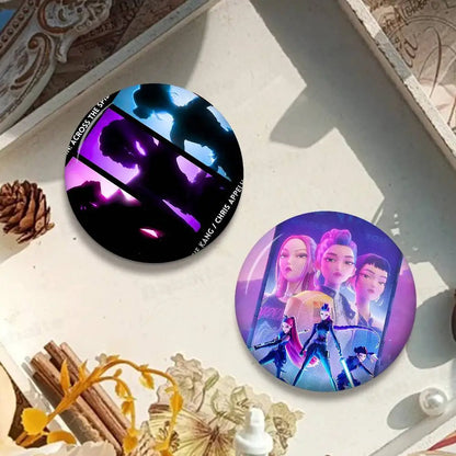Popular Anime K-Pop D-demon H-hunters Creative Tinplate Soft Button Pins Animal Icon Brooch Lapel Backpack Badge