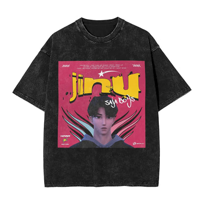 JINU Saja Boys Kpop Demon Hunters T-Shirt Men O Neck Cotton T Shirt I Made It for the Tiger But the Bird Keeps Taking It Tees