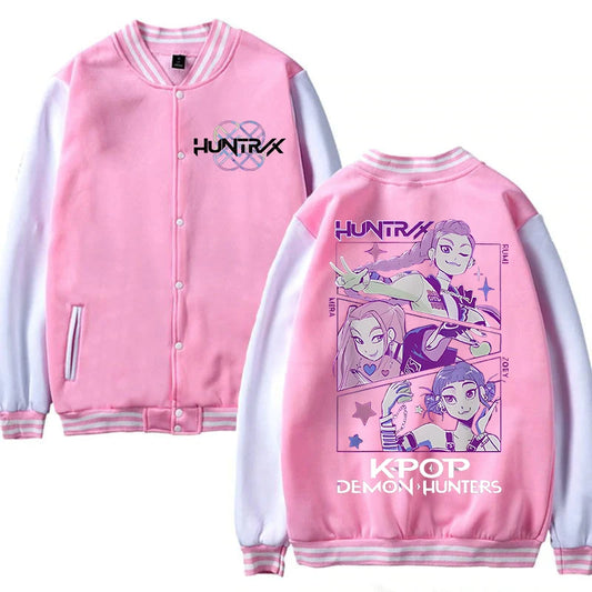 Anime K-Pop Demon Hunters Jacket Female/Male Harajuku Fashion Streetwear Baseball Uniform KPop Demon Hunters Outdoor Clothes
