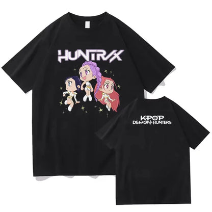 KPop Demon Hunters Huntrix Printing Men T-shirt Summer Cotton Short Sleeve Tshirt for Female O-neck Women Tee Streetwear Tops