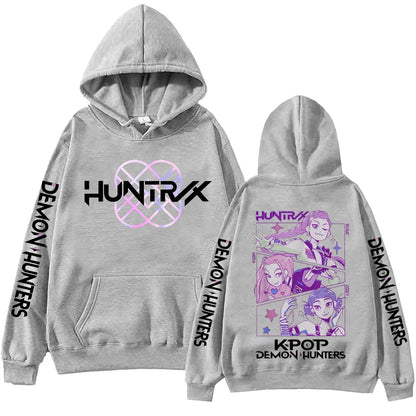 2025 Anime K-Pop Demon Hunters Hoodie Harajuku Hip Hop Y2k Hooded Sweatshirt Casual Long Sleeves Fleece Men Women Pullover