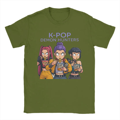 Crazy Rujinu Rumi And Jinu Kpop Demon Hunters T-Shirt for Men Round Neck 100% Cotton T Shirt Short Sleeve Tees Big Size Clothing
