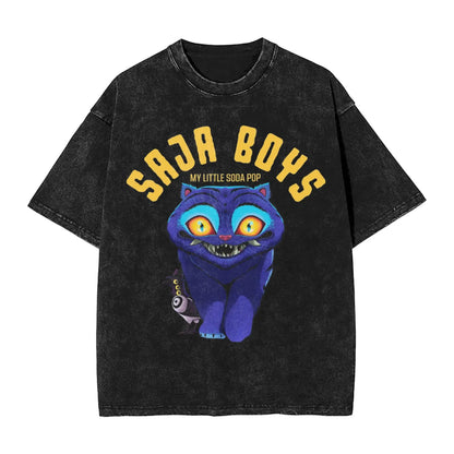 Oversize Saja Boys But Daddy I Love Him Kpop Demon Hunters Outfit T Shirt for Men Women  Washed Cotton Tee Shirts Clothing