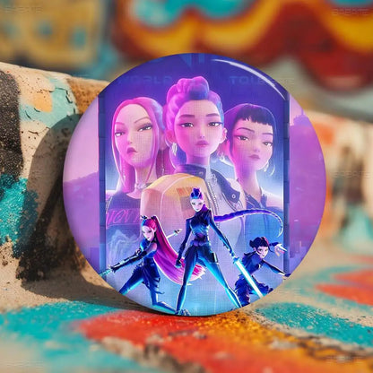 Popular Anime K-Pop D-demon H-hunters Creative Tinplate Soft Button Pins Animal Icon Brooch Lapel Backpack Badge