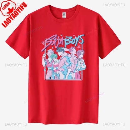 Saja Boys Kpop Demon Hunters Graphic T Shirt Gift Women Huntrix Pin Mira Zoey Demon Hunter Merch Jinu Cotton Tee Rumi Fan Poster
