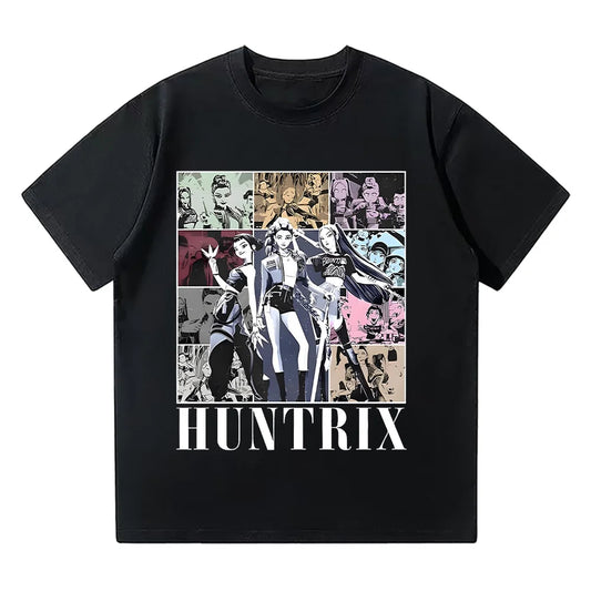 Huntrix Girl Kpop Demo Movie Vintage T Shirt Kpop Demon Hunters Tee Jinu Manga Clothing Cotton High Quality T-shirts Unisex Tops