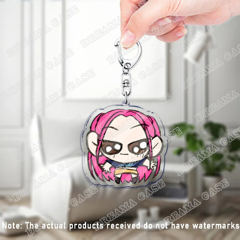 Cartoon K-Pop Demon Hunters Saja Boys Acrylic Keychains Ring Double-Sided Key Chain Jewelry Fan Love Gifts