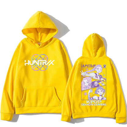 Kpop Demon Hunters Hoodies K-pop Cartoon Printed Sweatshirt Fashion Versatile Streetwear For Women Men Oversized Pullovers