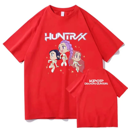 KPop Demon Hunters Huntrix Printing Men T-shirt Summer Cotton Short Sleeve Tshirt for Female O-neck Women Tee Streetwear Tops