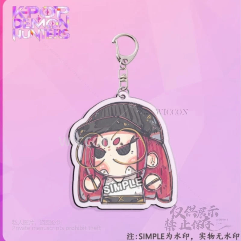 Exclusive Anime Demon Hunters K-Pop Mira Keychain mystery baby romance Jinu Zoe Abby pendant collection Key Chain Women Halloween Party