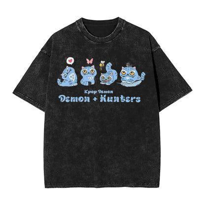 Oversize Saja Boys But Daddy I Love Him Kpop Demon Hunters Outfit T Shirt for Men Women  Washed Cotton Tee Shirts Clothing
