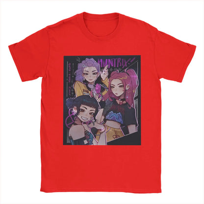 Huntrix Rumi Zoey Mira T Shirt Summer K-pop Demon Hunters Fashion T Shirts Men Cotton O Neck Plus Size Tees Short Sleeve Tshirt