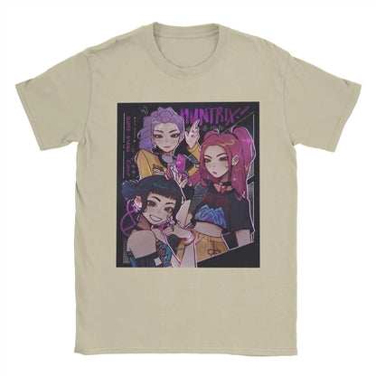 Huntrix Rumi Zoey Mira T Shirt Summer K-pop Demon Hunters Fashion T Shirts Men Cotton O Neck Plus Size Tees Short Sleeve Tshirt