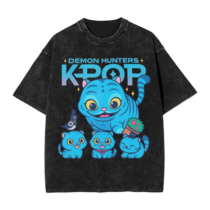 Oversize Saja Boys But Daddy I Love Him Kpop Demon Hunters Outfit T Shirt for Men Women  Washed Cotton Tee Shirts Clothing
