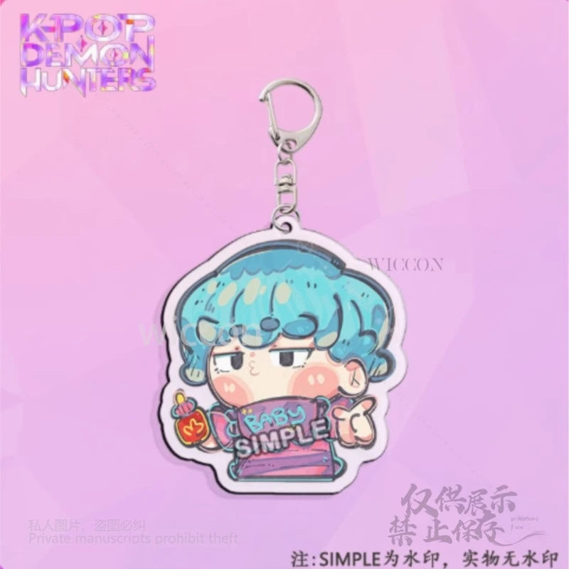 Exclusive Anime Demon Hunters K-Pop Mira Keychain mystery baby romance Jinu Zoe Abby pendant collection Key Chain Women Halloween Party