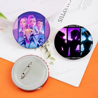 Popular Anime K-Pop D-demon H-hunters Creative Tinplate Soft Button Pins Animal Icon Brooch Lapel Backpack Badge