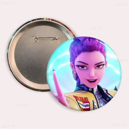 Popular Anime K-Pop D-demon H-hunters Creative Tinplate Soft Button Pins Animal Icon Brooch Lapel Backpack Badge