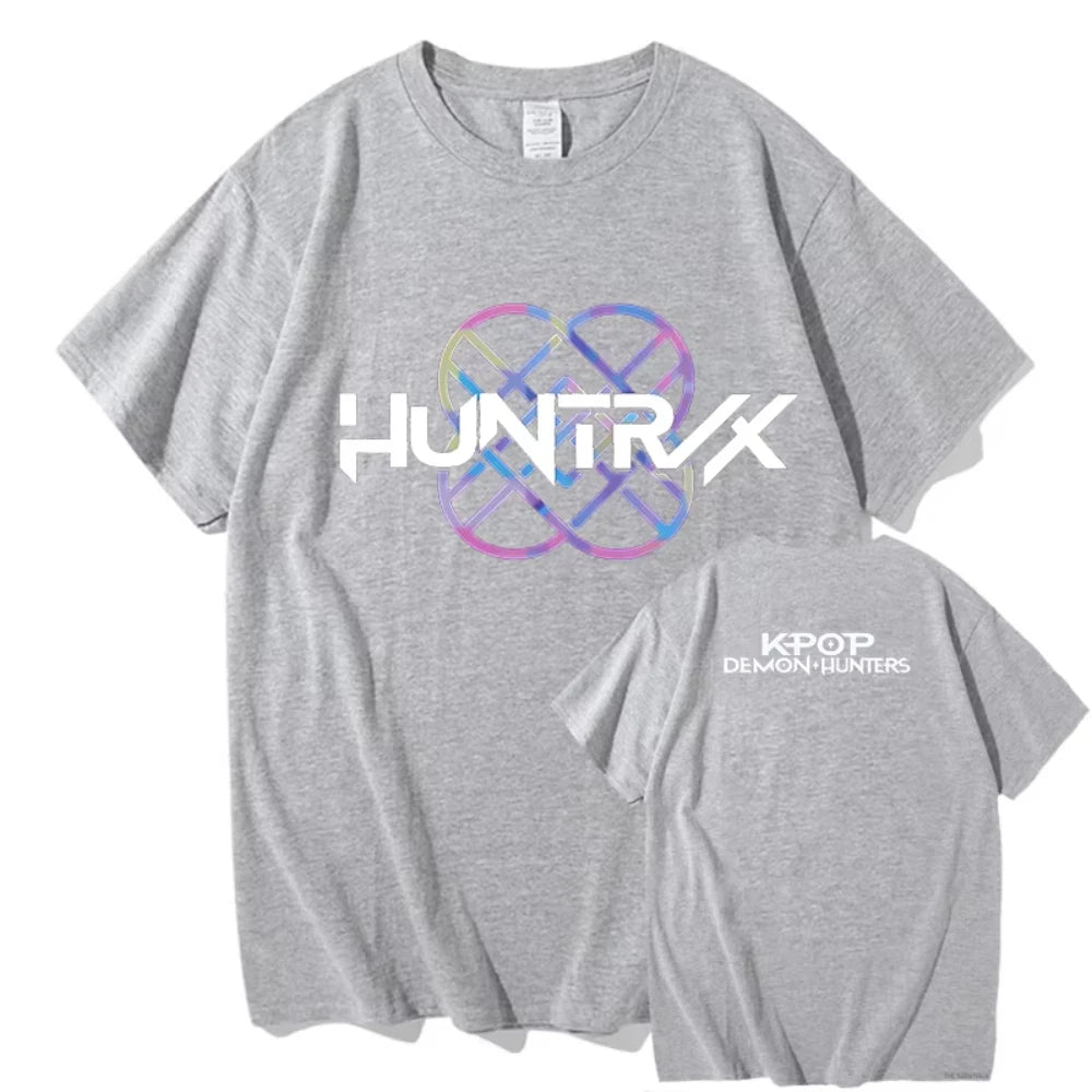 KPop Demon Hunters Huntrix Printing Men T-shirt Summer Cotton Short Sleeve Tshirt for Female O-neck Women Tee Streetwear Tops