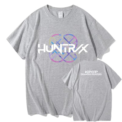 KPop Demon Hunters Huntrix Printing Men T-shirt Summer Cotton Short Sleeve Tshirt for Female O-neck Women Tee Streetwear Tops