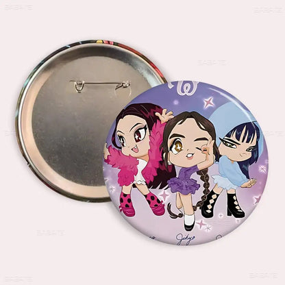 Popular Anime K-Pop D-demon H-hunters Creative Tinplate Soft Button Pins Animal Icon Brooch Lapel Backpack Badge