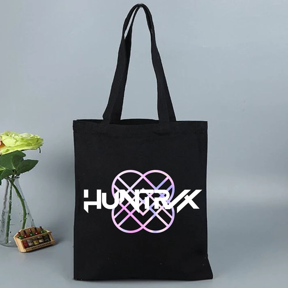 K-Pop Demon Hunters Canvas Bag Shopping Y2k Shopping Tote Bag Shopper Bag for Fans Gift
