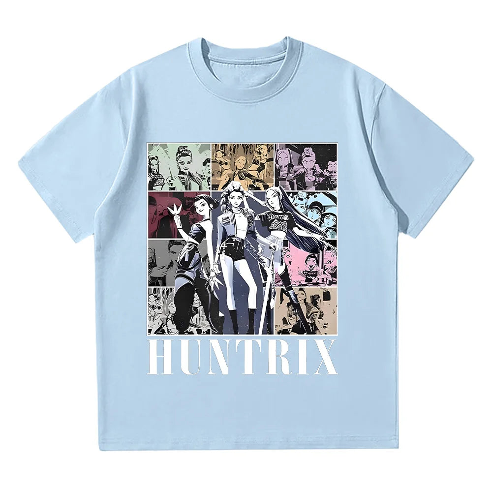 Huntrix Girl Kpop Demo Movie Vintage T Shirt Kpop Demon Hunters Tee Jinu Manga Clothing Cotton High Quality T-shirts Unisex Tops