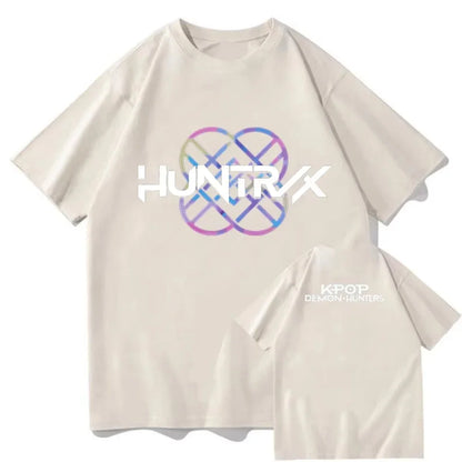 KPop Demon Hunters Huntrix Printing Men T-shirt Summer Cotton Short Sleeve Tshirt for Female O-neck Women Tee Streetwear Tops