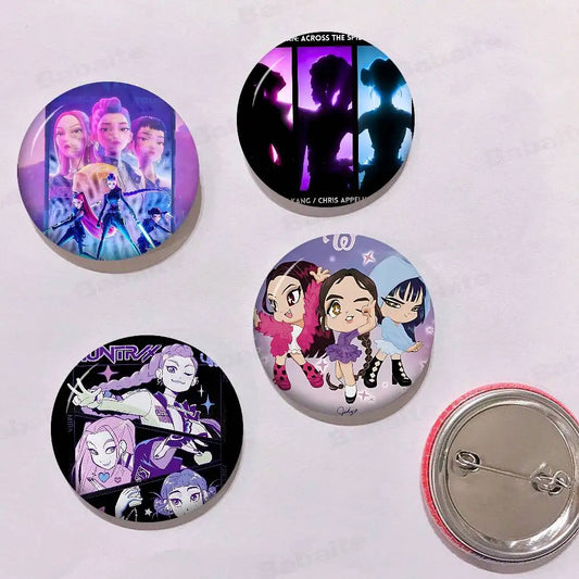 Popular Anime K-Pop D-demon H-hunters Creative Tinplate Soft Button Pins Animal Icon Brooch Lapel Backpack Badge